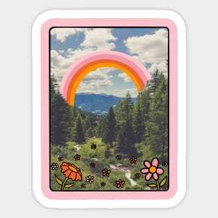 Rainbow Mountain Landscape Sticker